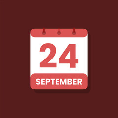 Calendar date month icon flat september vector