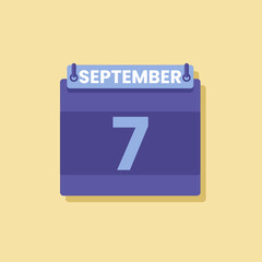 Calendar date month icon flat september vector