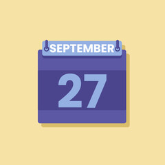 Calendar date month icon flat september vector
