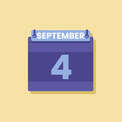 Calendar date month icon flat september vector