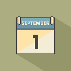 Calendar date month icon flat september vector
