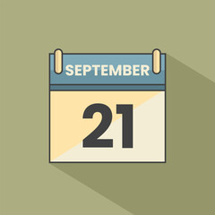 Calendar date month icon flat september vector