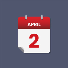 Calendar date month icon flat April vector