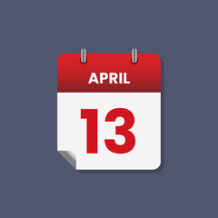 Calendar date month icon flat April vector