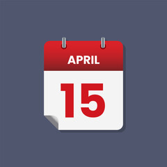 Calendar date month icon flat April vector