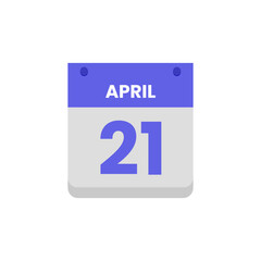 Calendar date month icon flat April vector