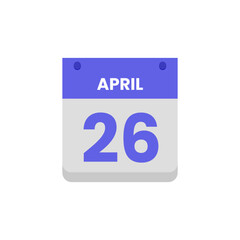 Calendar date month icon flat April vector