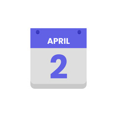 Calendar date month icon flat April vector
