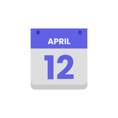 Calendar date month icon flat April vector
