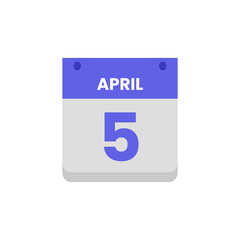 Calendar date month icon flat April vector