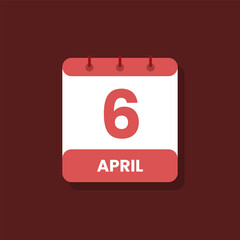 Calendar date month icon flat April vector