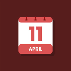 Calendar date month icon flat April vector