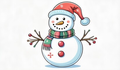 snowman with hat and smile