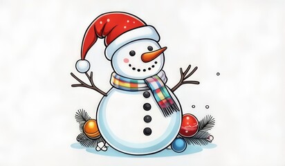 snowman with hat and smile