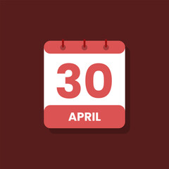 Calendar date month icon flat April vector