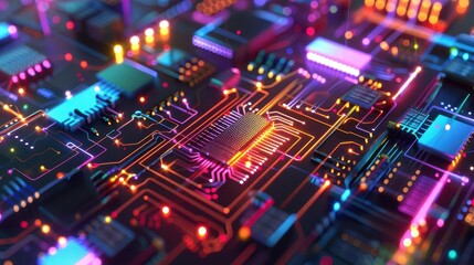 quantum computing revolution futuristic holographic display of qubits and circuits in vivid colors 3d illustration