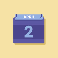 Calendar date month icon flat April vector