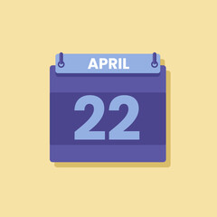 Calendar date month icon flat April vector