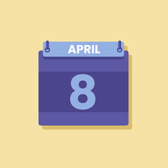Calendar date month icon flat April vector