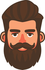 Hipster beard man cartoon illustrations