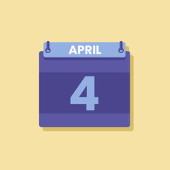 Calendar date month icon flat April vector