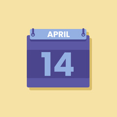 Calendar date month icon flat April vector