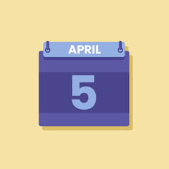 Calendar date month icon flat April vector