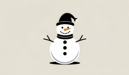 snowman with hat and smile