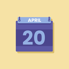 Calendar date month icon flat April vector