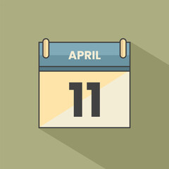 Calendar date month icon flat April vector