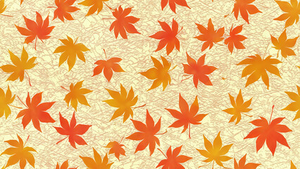 Fototapeta premium 秋の紅葉を散りばめた美しいパターン 繰り返し