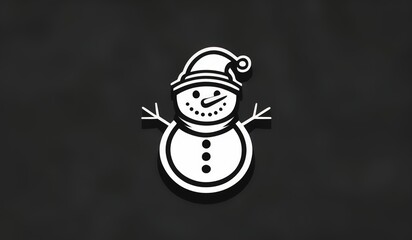 snowman with hat and smile