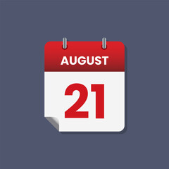 Calendar date month icon flat august vector