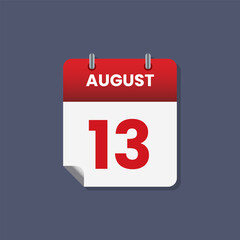 Calendar date month icon flat august vector
