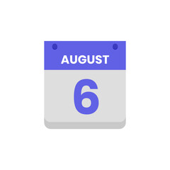 Calendar date month icon flat august vector