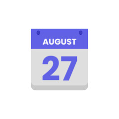 Calendar date month icon flat august vector
