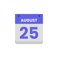 Calendar date month icon flat august vector