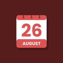 Calendar date month icon flat august vector