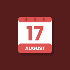 Calendar date month icon flat august vector