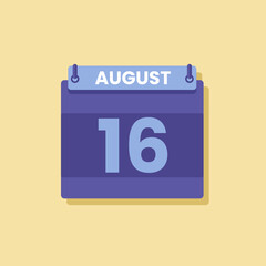Calendar date month icon flat august vector