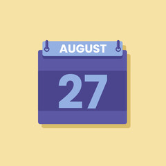 Calendar date month icon flat august vector