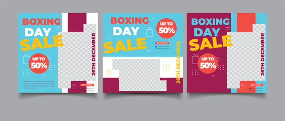 Fototapeta premium Boxing day celebration poster template