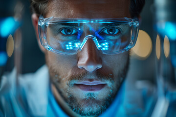 A lab technician working with advanced CRISPR technology. Concept of genetic editing and biotechnology. Generative Ai.