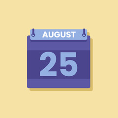 Calendar date month icon flat august vector