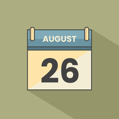 Calendar date month icon flat august vector