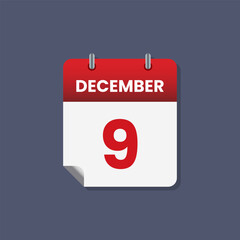 Calendar date month icon flat december vector