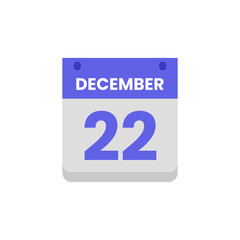 Calendar date month icon flat december vector