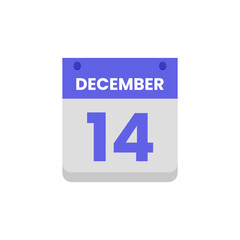 Calendar date month icon flat december vector