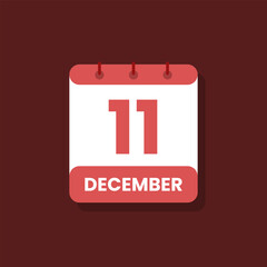 Calendar date month icon flat december vector