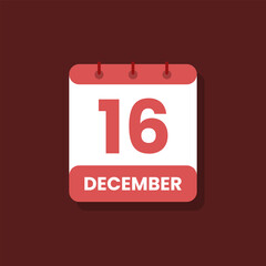 Calendar date month icon flat december vector